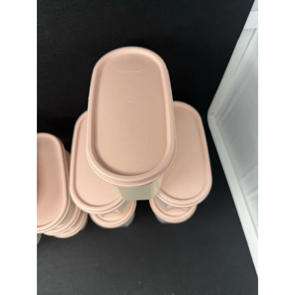 Tupperware Modular Mates Lot 12 Pc Pink Lids Pantry Storage Containers Set
